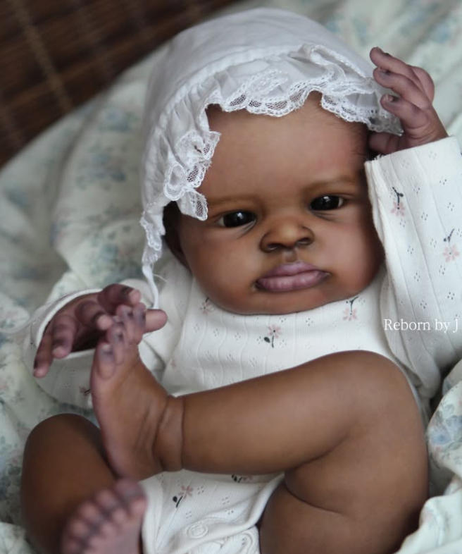 Baby Products Kit For Newborn - 48CM Hand Painted Dark Skin Reborn